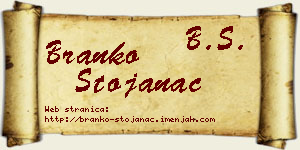 Branko Stojanac vizit kartica